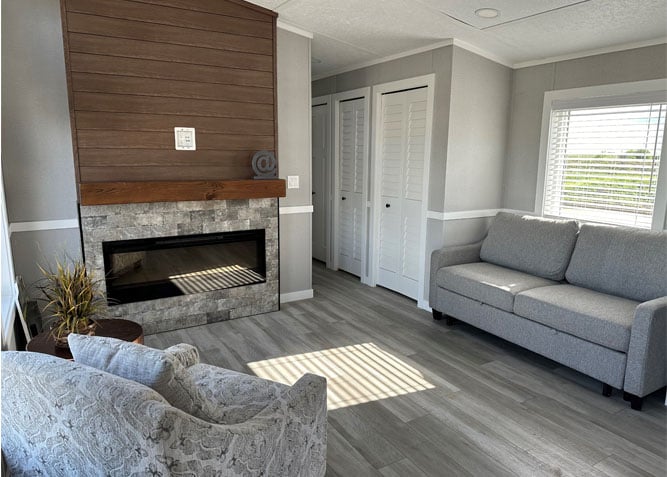living room with fireplace